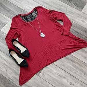Plus 00 Torrid Lace Trimmed Top